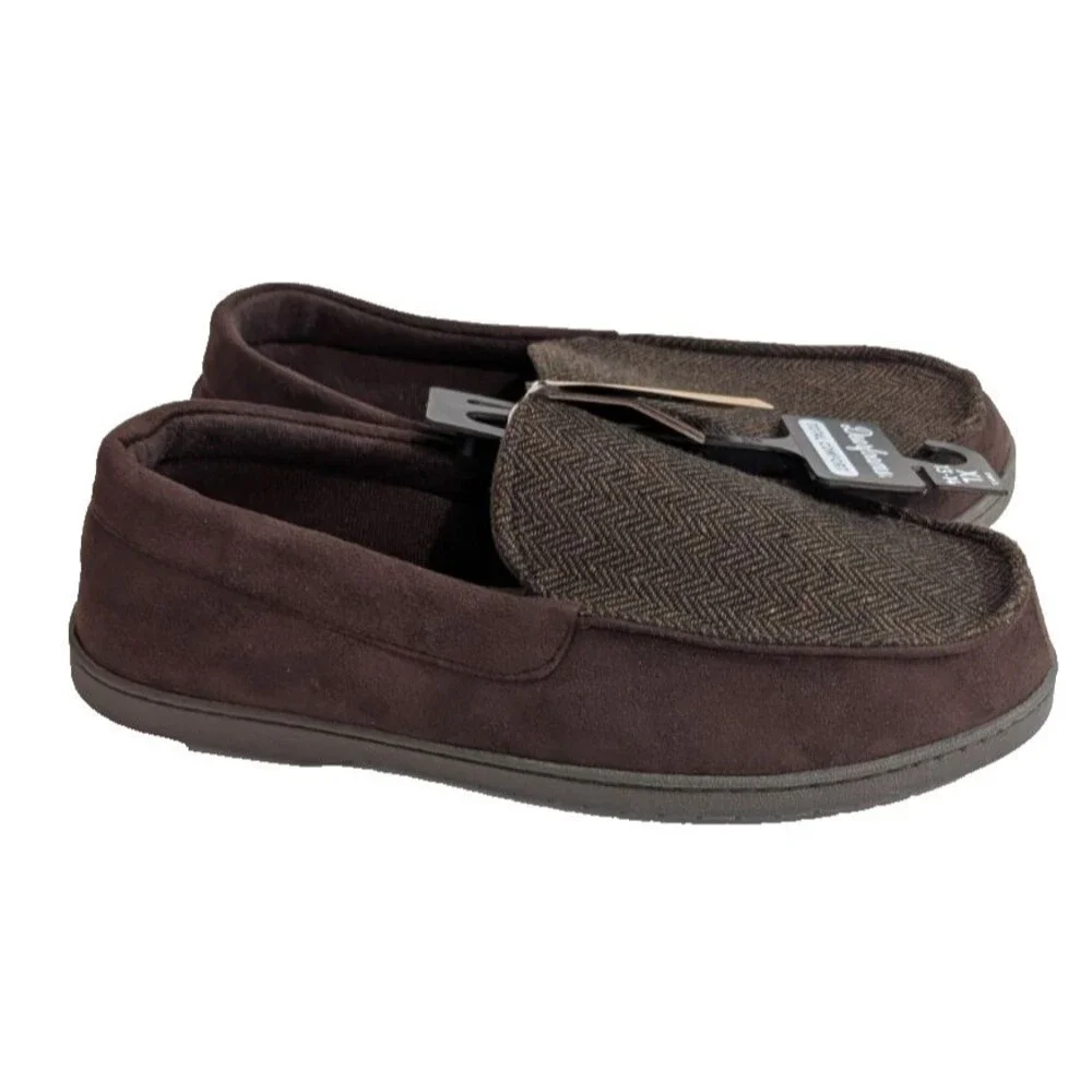 Dearfoams Men's Slippers Size XL (13-14) & M (9-10) Brown
